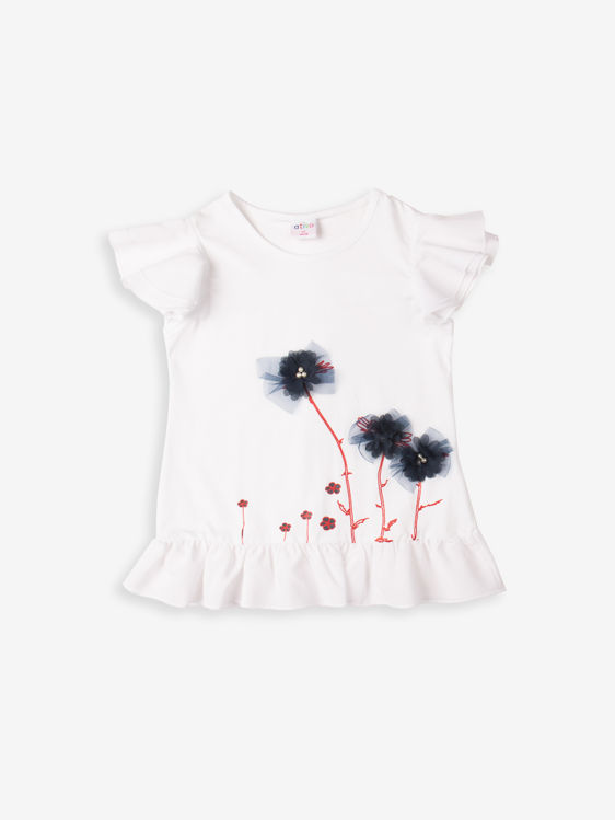 Picture of ND7258 GIRLS TOP WITH FLOWERS